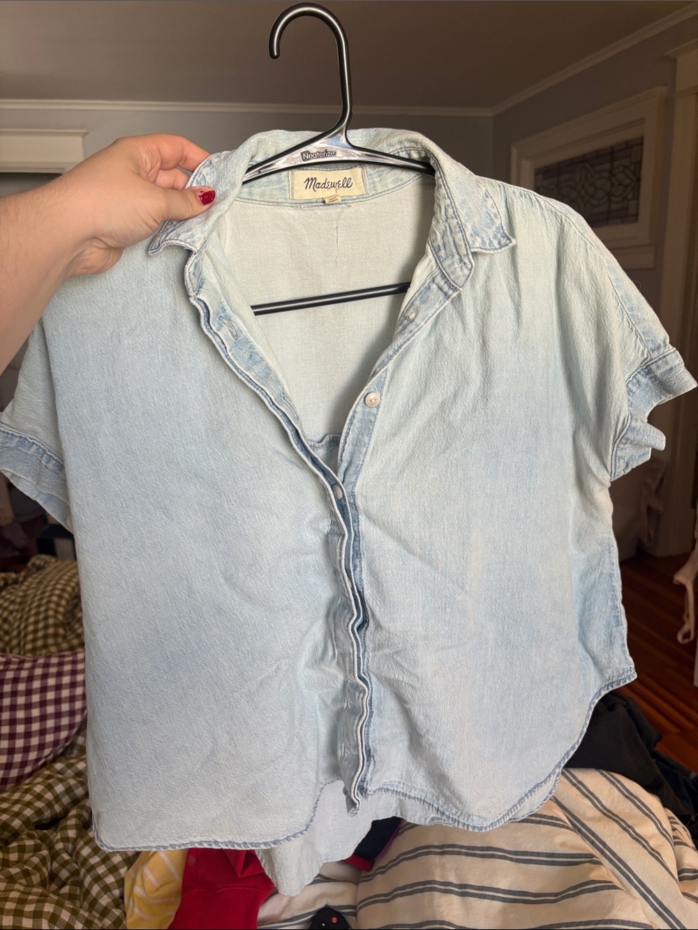 Madewell Light Blue Denim Short-Sleeve Shirt